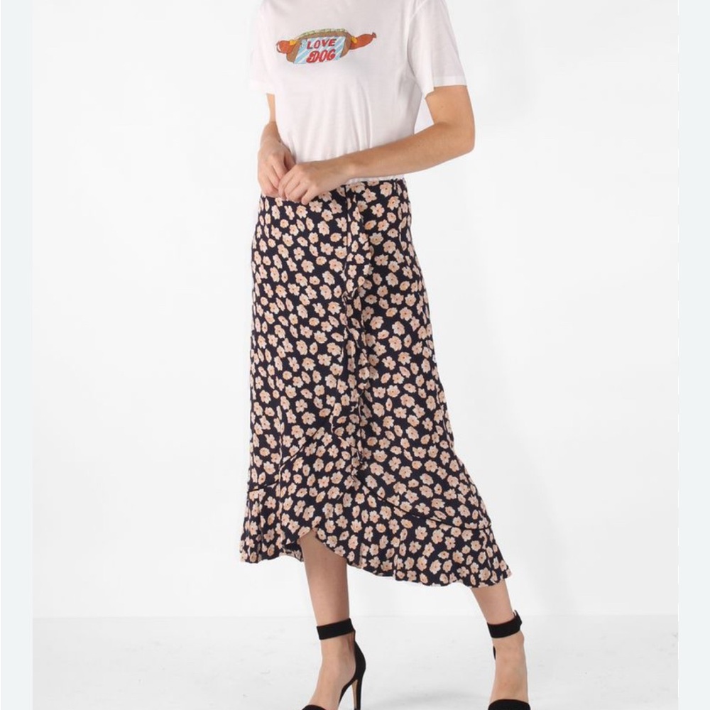 💜 Ganni Montrose Floral Crepe Skirt (40)